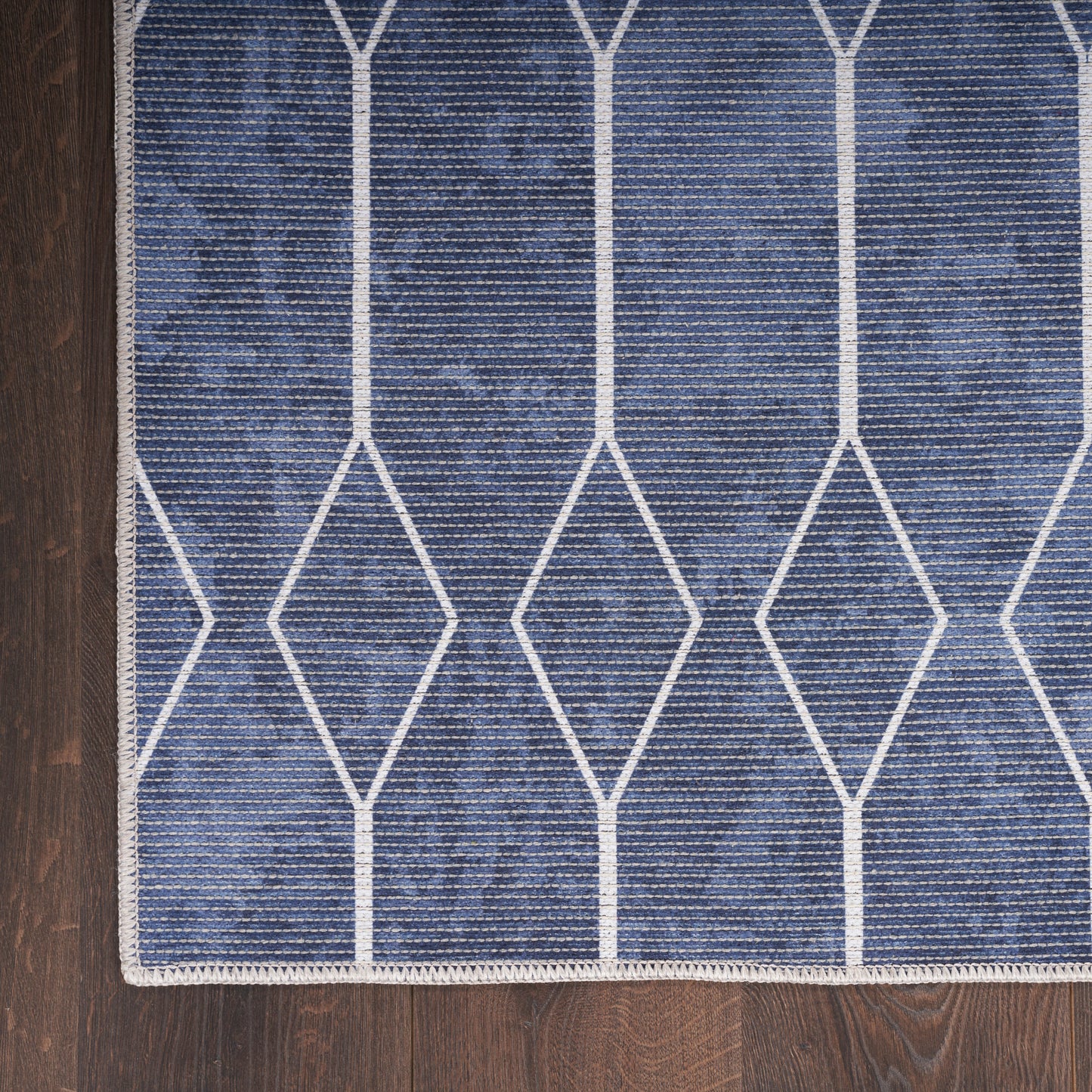 Nicole Curtis Machine Washable Series 1 5'3" x 7'3" Navy Modern Indoor Rug