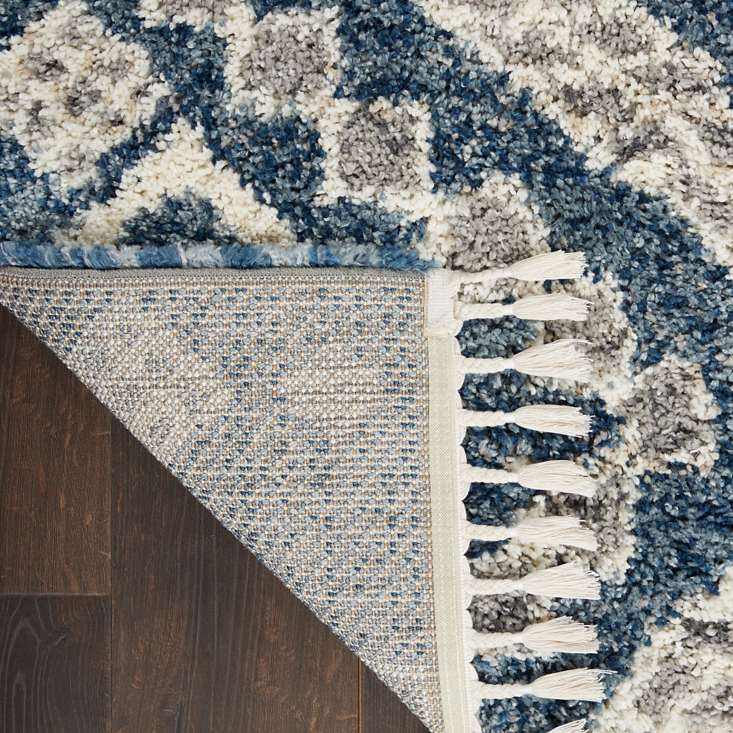 Nourison Oslo Shag 7'10" x 10'6" Denim Blue Shag Indoor Rug