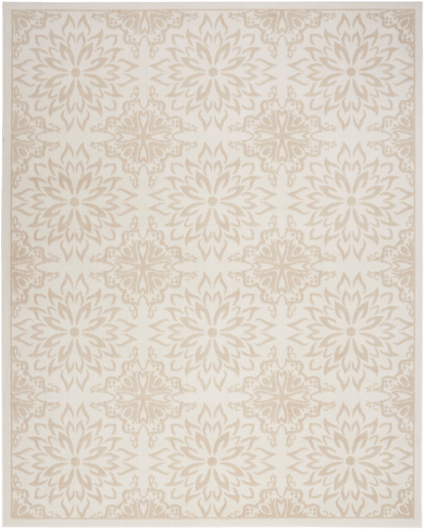 Nourison Jubilant 8'6" x 12' Ivory Beige Farmhouse Indoor Rug