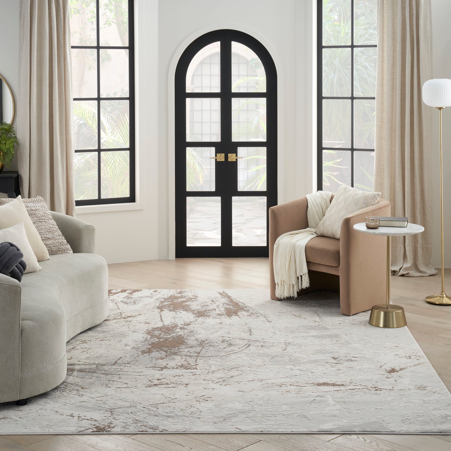 Nourison Desire 7'10" x 9'10" Cream Grey Modern Indoor Rug