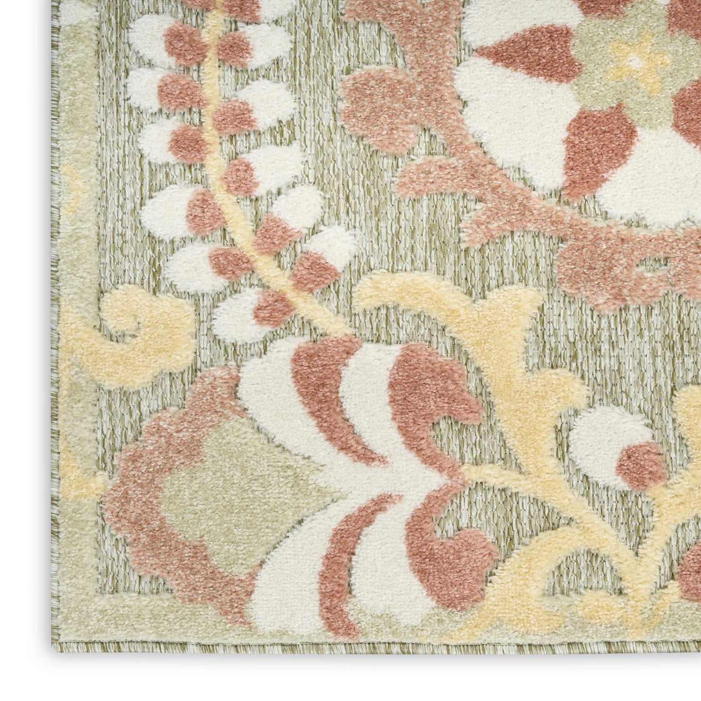 Nourison Aloha 7'10" x 10'6" Sage Rose Farmhouse Rug