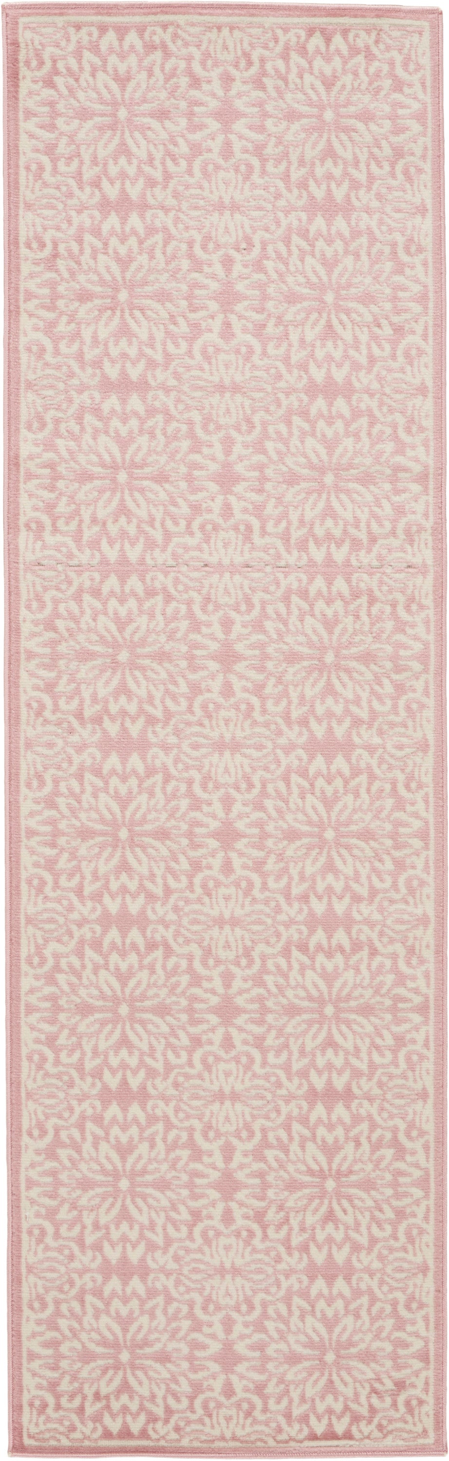 Nourison Jubilant 2' x 6' Ivory Pink Farmhouse Indoor Rug