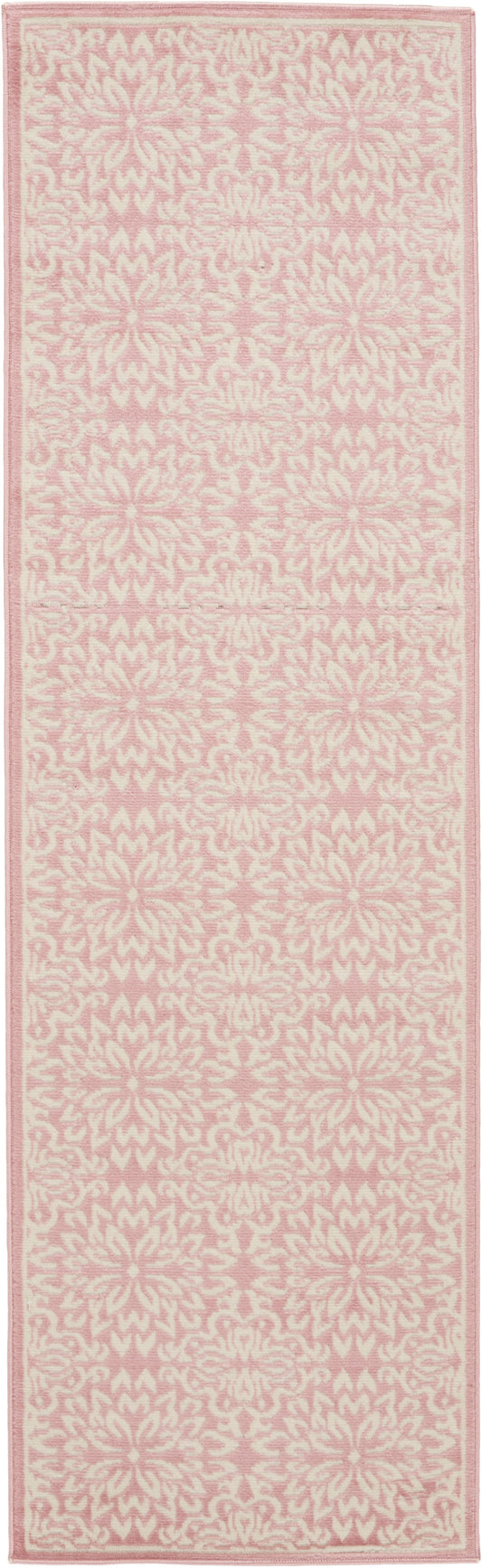 Nourison Jubilant 2' x 6' Ivory Pink Farmhouse Indoor Rug