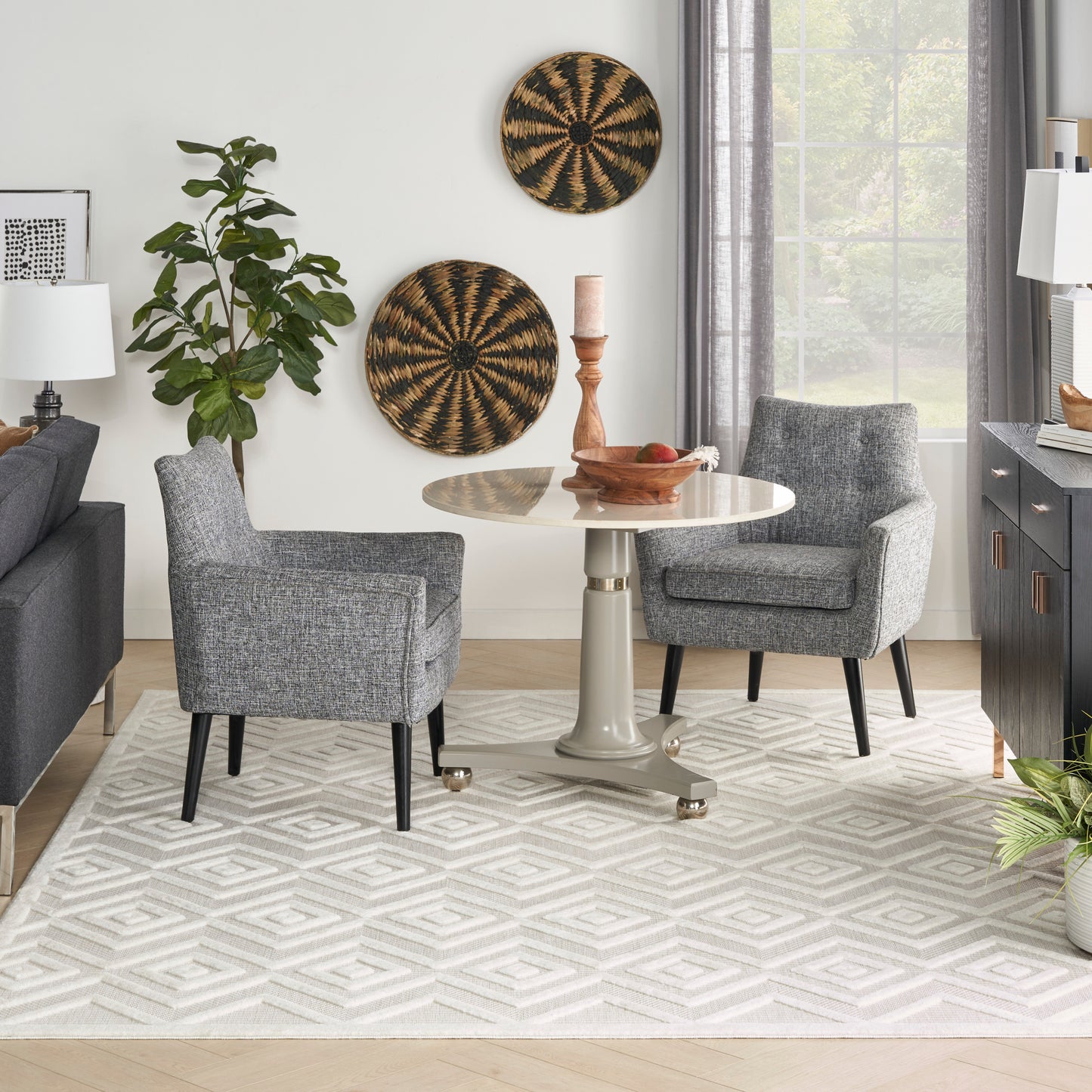 Nourison Versatile 9' x 12' Ivory White Modern Rug