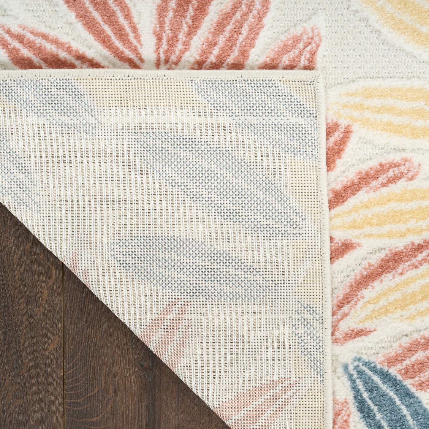 Nourison Aloha 5'3" x 7'5" Ivory Blue Modern Rug