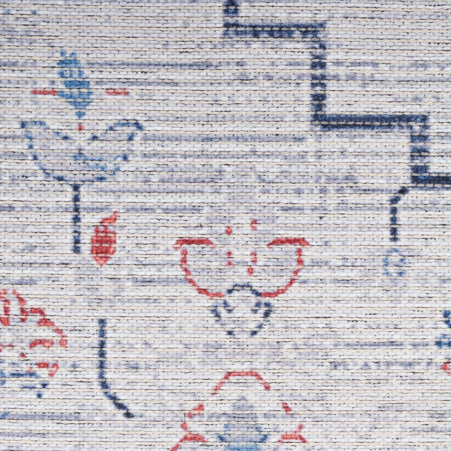 Nourison New Concept Washables 2' x 3'9" Ivory Blue Farmhouse Indoor Rug