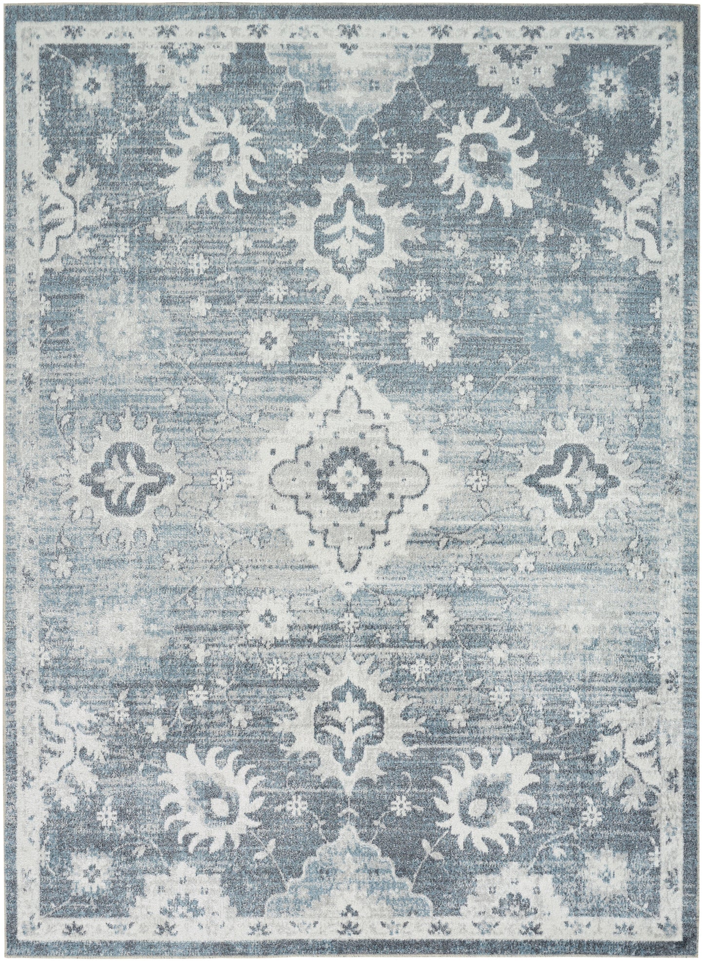 Nourison Astra Machine Washable 4' x 6' Denim Vintage Indoor Rug