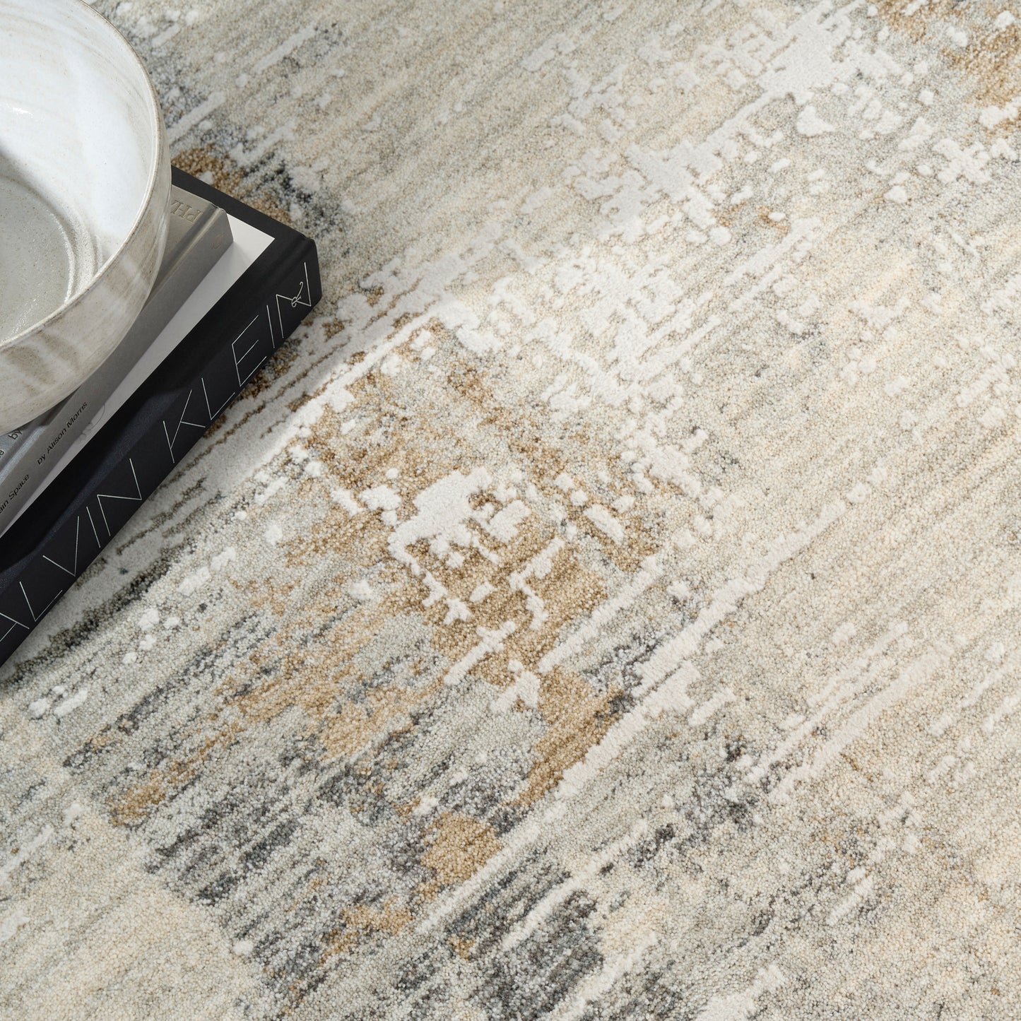 Calvin Klein CK078 Summit 7'10" x 10'2" Ivory Multicolor Modern Indoor Rug