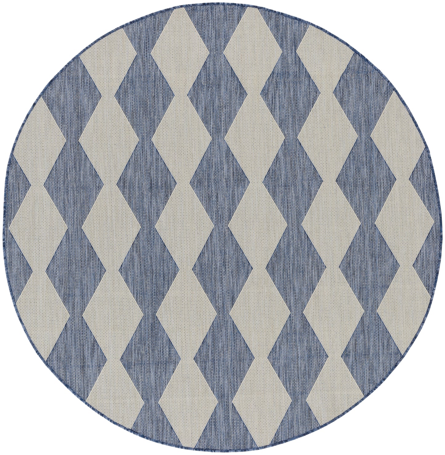 Nourison Positano 6' x Round Navy Blue Modern Rug