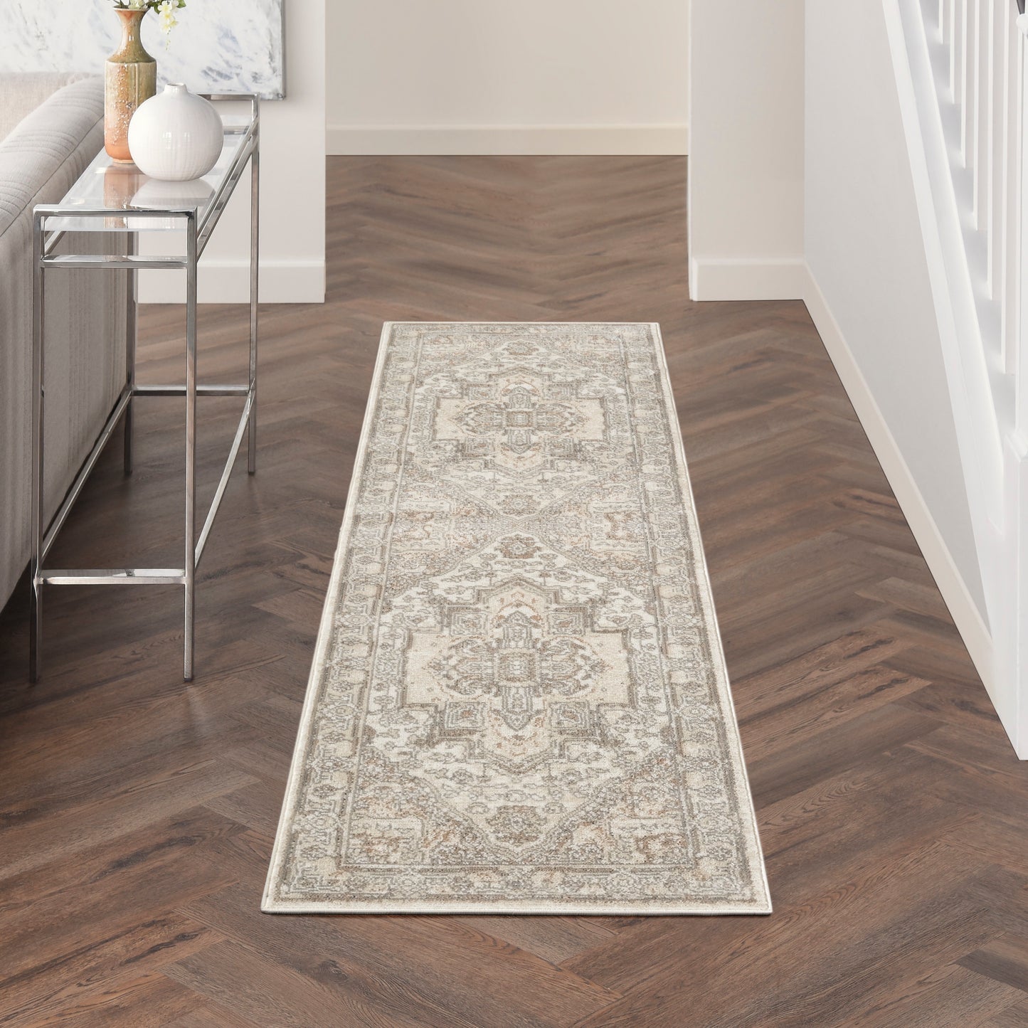 Nourison Quarry 2'2" x 7'6 Beige Vintage Indoor Rug