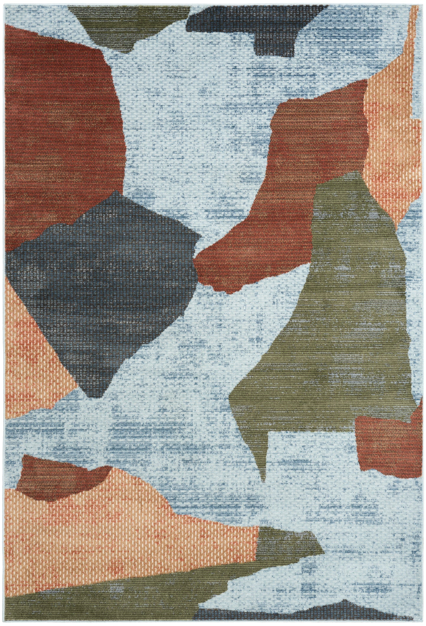 Nourison Nordic 5' x 7' Blue Multicolor Modern Indoor Rug