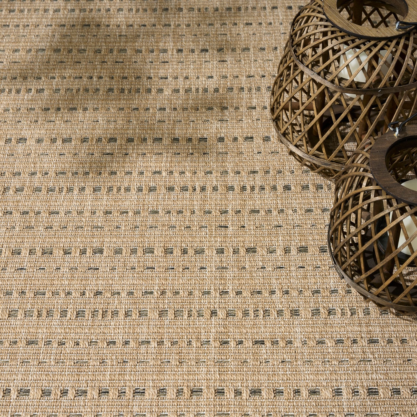 Nourison Tulum 8' x Round Taupe Outdoor Rug