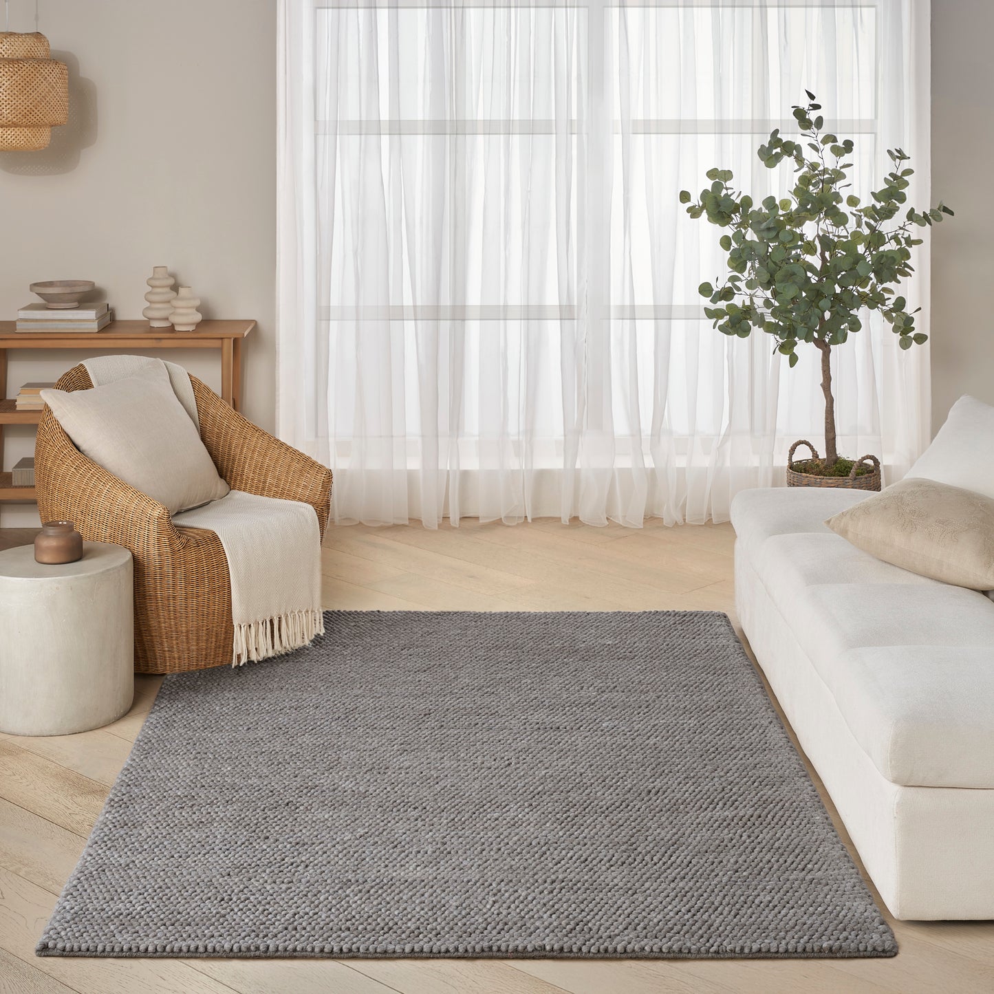 DKNY Pure Knots 4' x 6' Grey Modern Indoor Rug