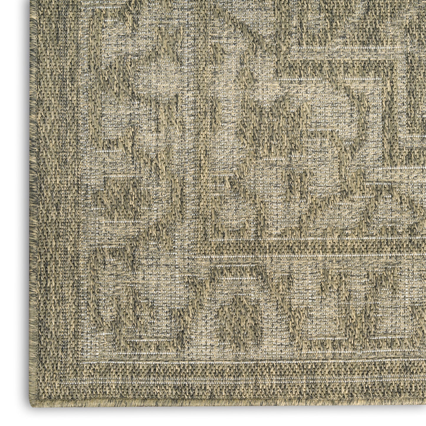 Nourison Tulum 4' x 6' Olive Outdoor Rug