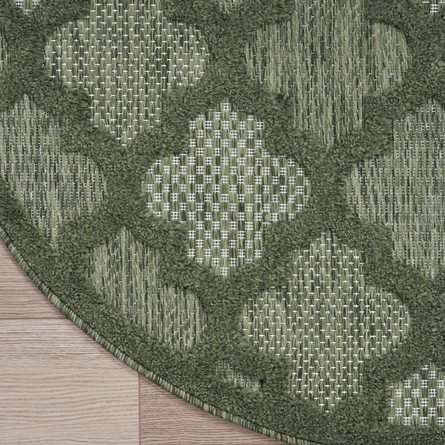 Nourison Easy Care 6' x Round Green Modern Rug