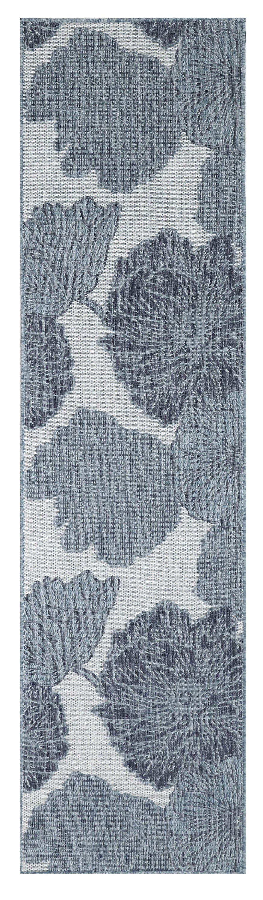 Nourison Garden Oasis 2' x 8' Blue Tropical Rug