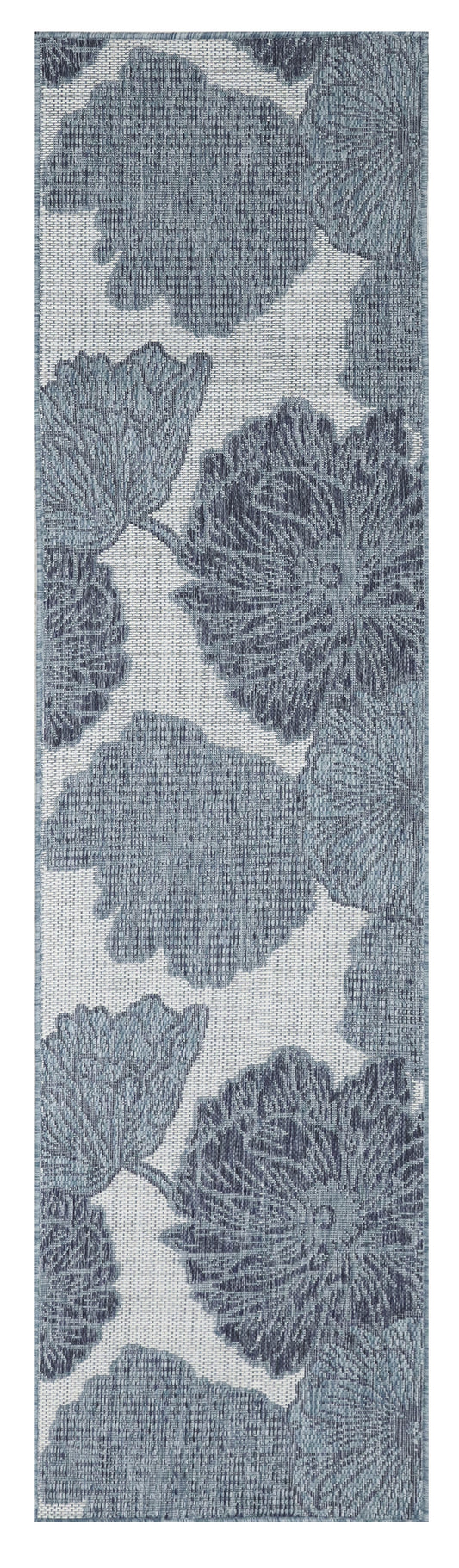 Nourison Garden Oasis 2' x 8' Blue Tropical Rug