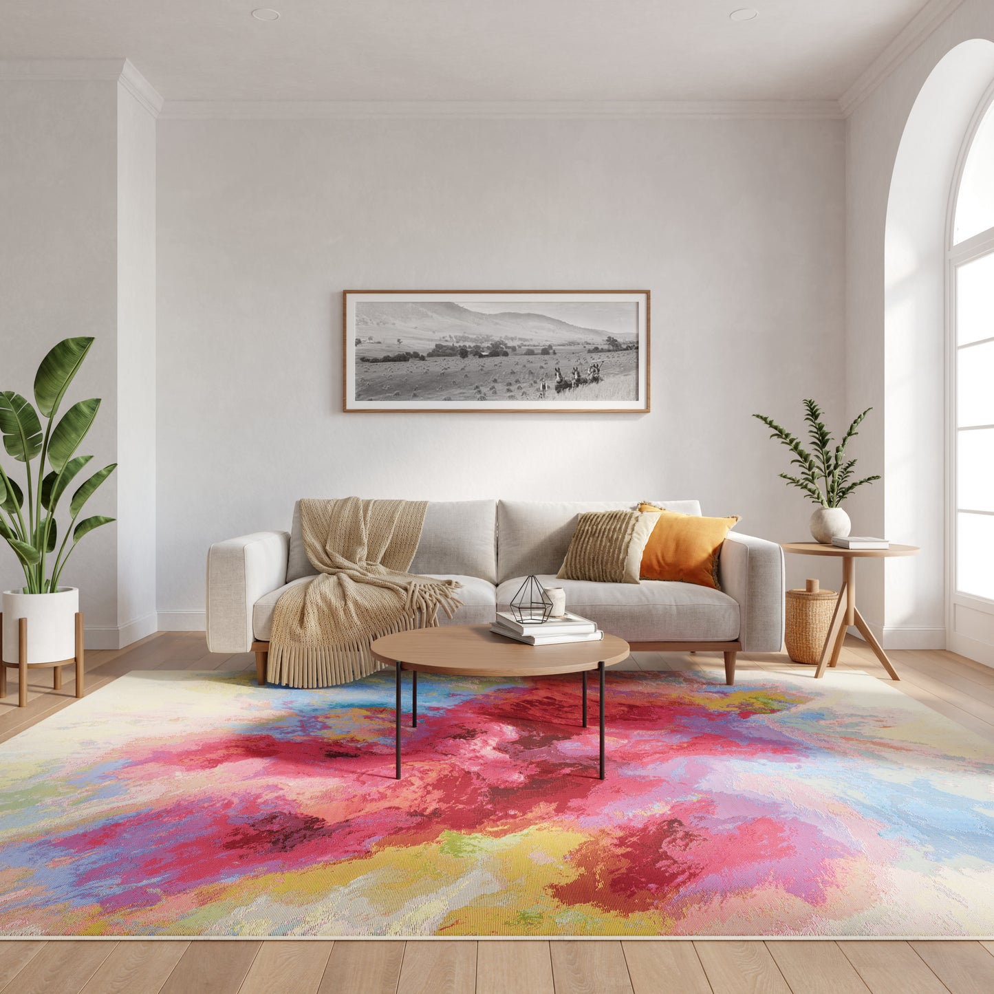 Nourison Color Splash 7'10" x 9'10" Ivory Multicolor Modern Rug