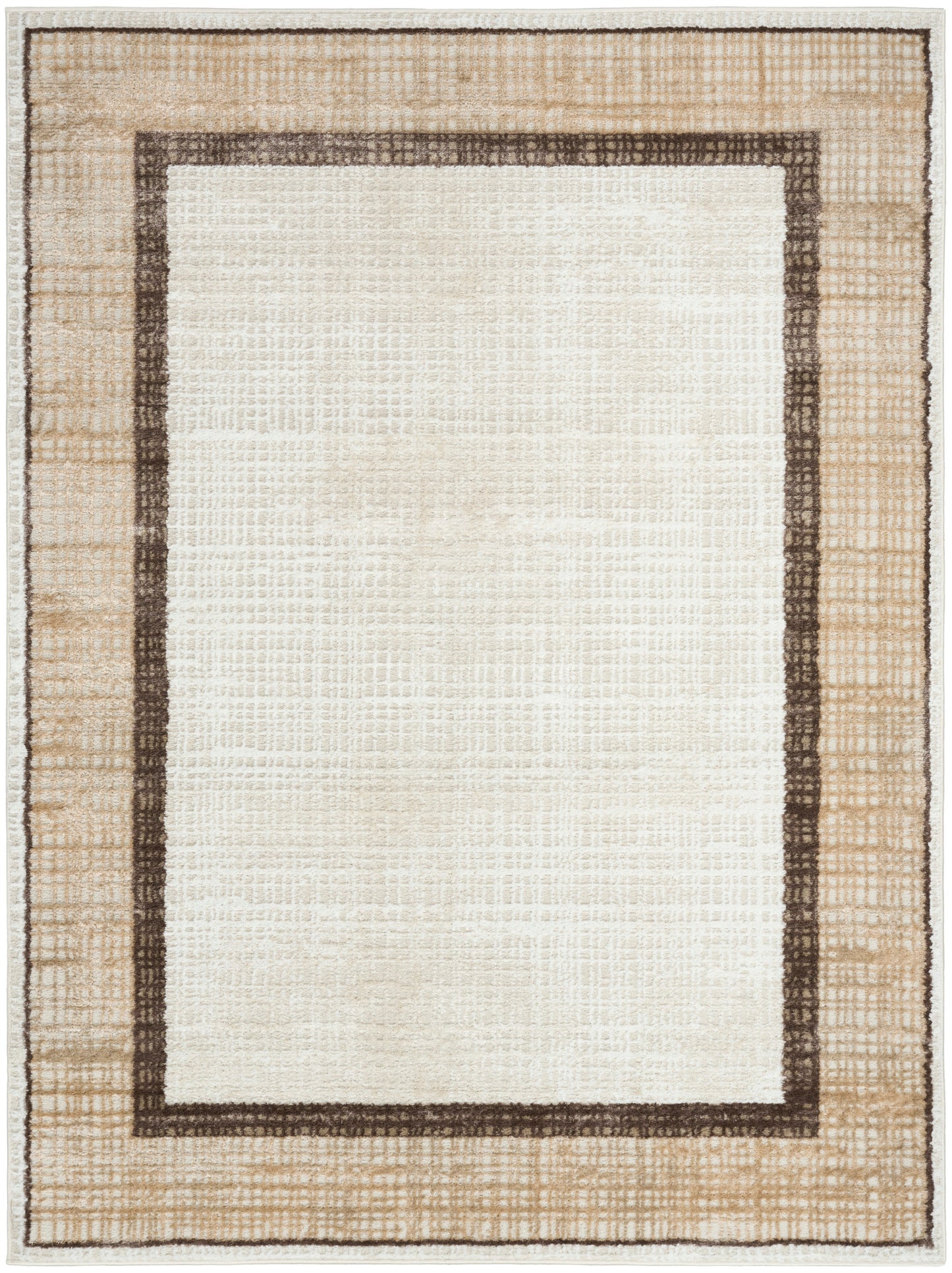 Nourison Dekor 5'3" x 7' Ivory Brown Modern Indoor Rug