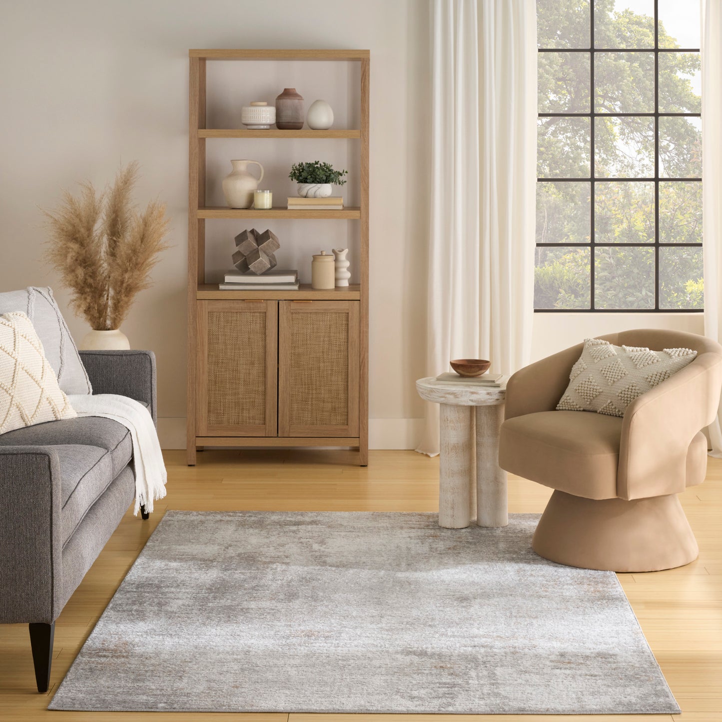 Nourison Dekor 4' x 6' Grey Modern Indoor Rug