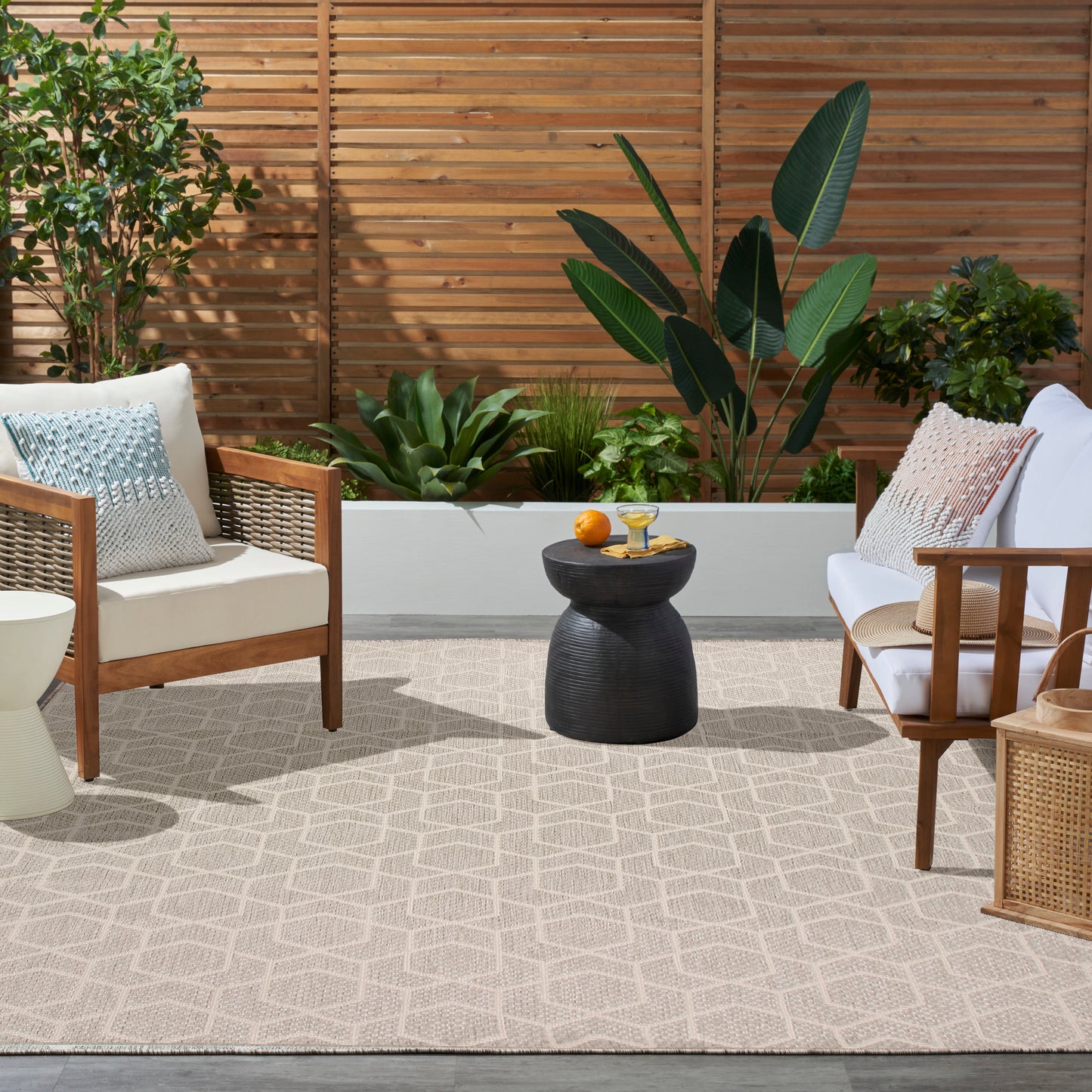 Nourison Horizon Indoor/Outdoor 8' x 10' Grey Modern Rug