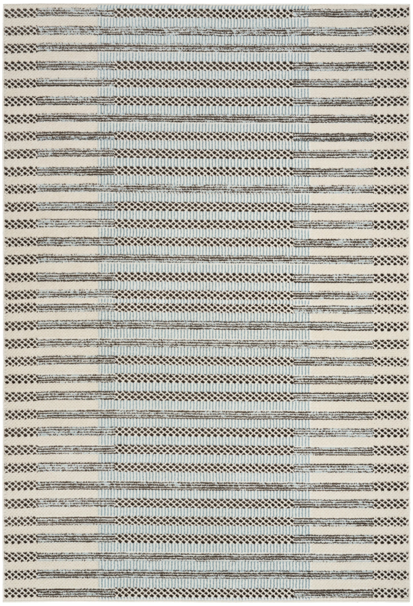 Nourison Nordic 4' x 6' Ivory Blue Modern Indoor Rug