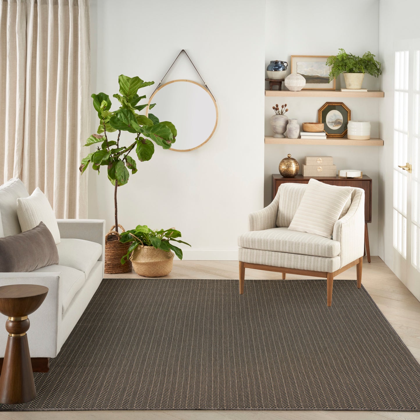 Nourison Horizon Indoor/Outdoor 9' x 12' Charcoal Modern Rug