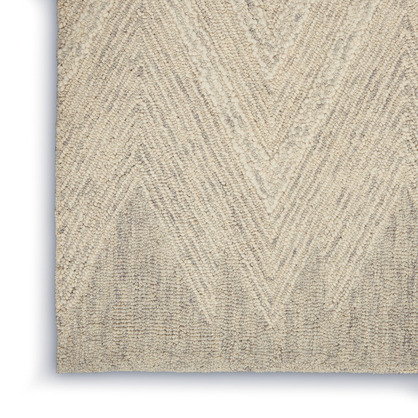 Nourison Interlock 3'9" x 5'9" Ivory/Grey Modern Indoor Rug