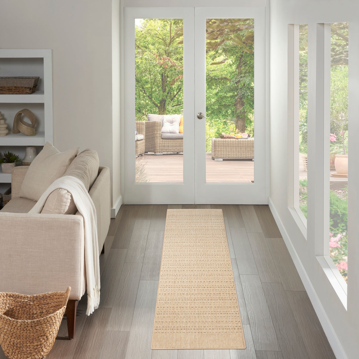 Nourison Tulum 2' x 6' Taupe Outdoor Rug