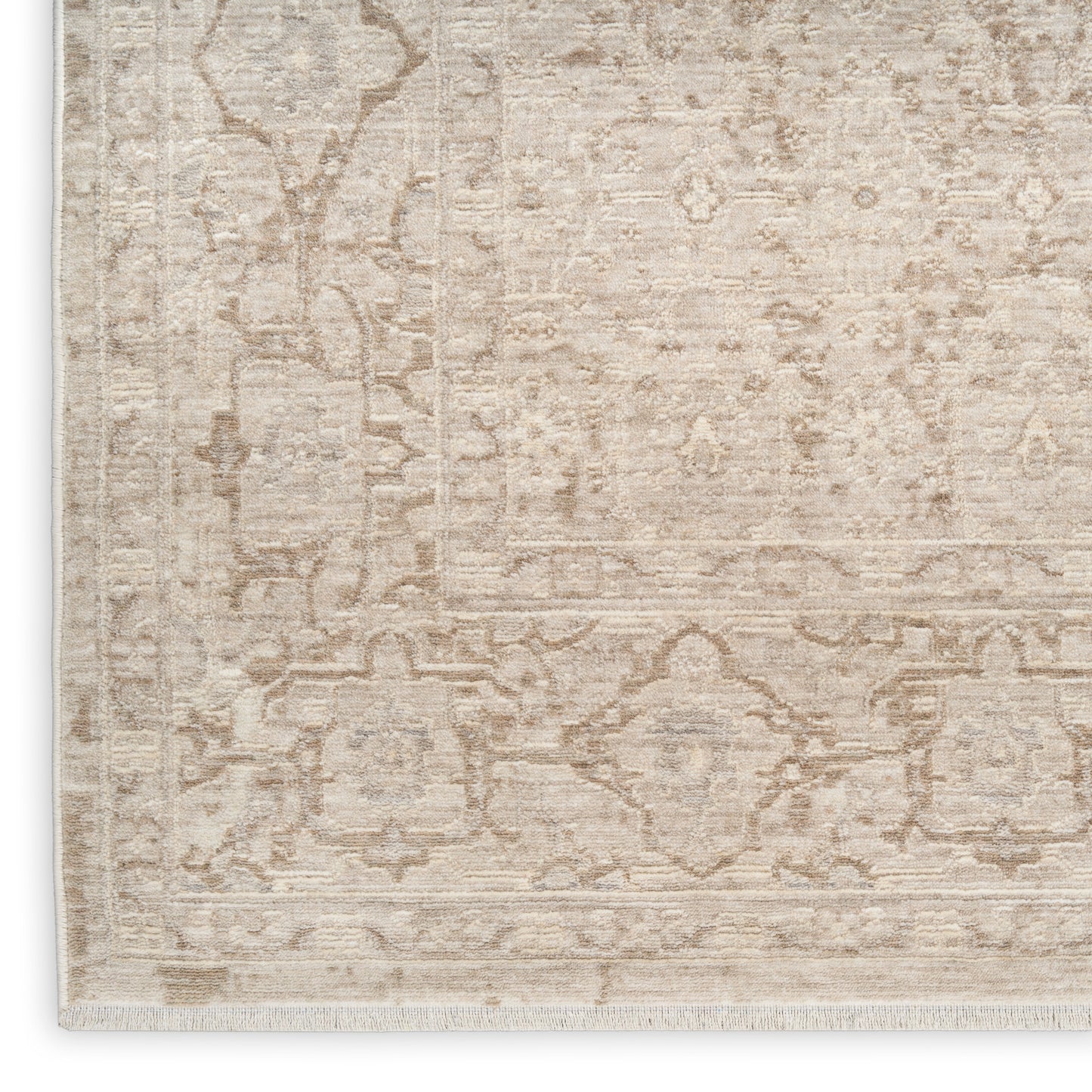 Nourison Shadows 2'2" x 12' Ivory Grey Vintage Indoor Rug