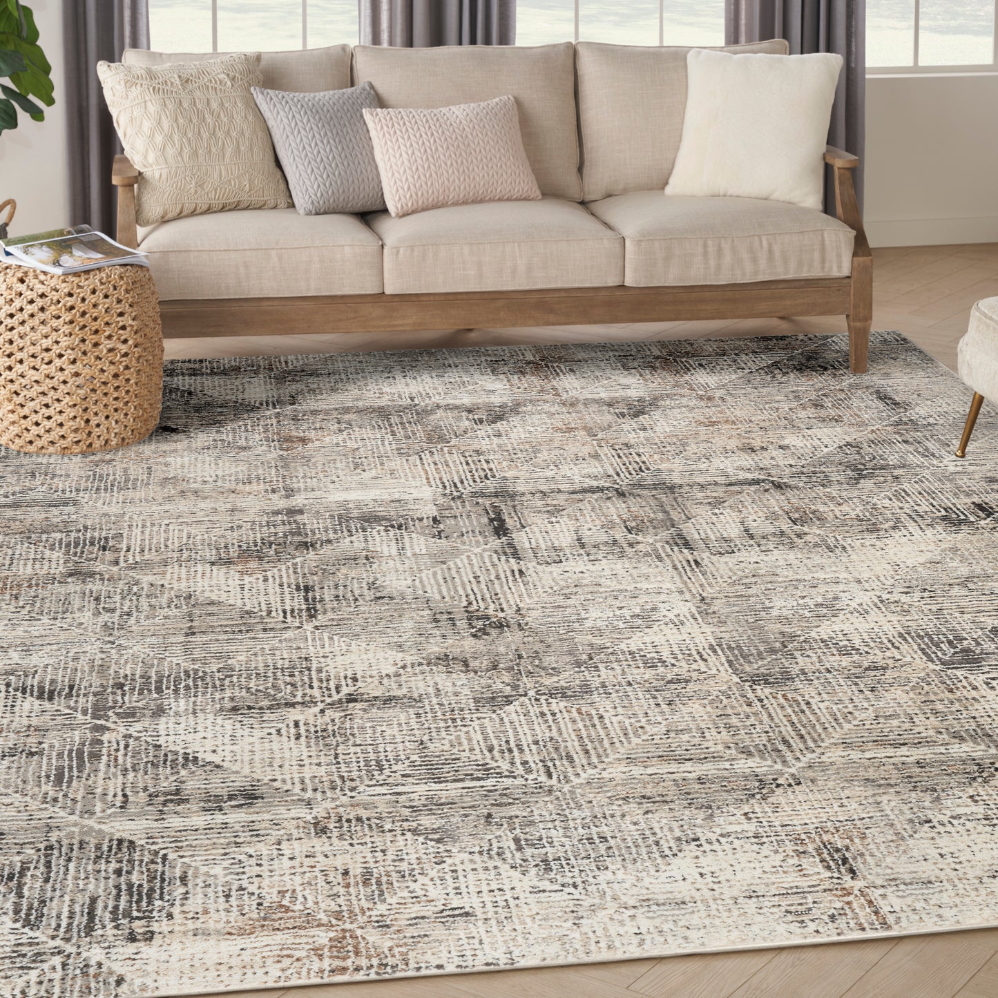 Nourison Sustainable Trends 7'10" x 9'10" Ivory Multicolor Modern Indoor Rug