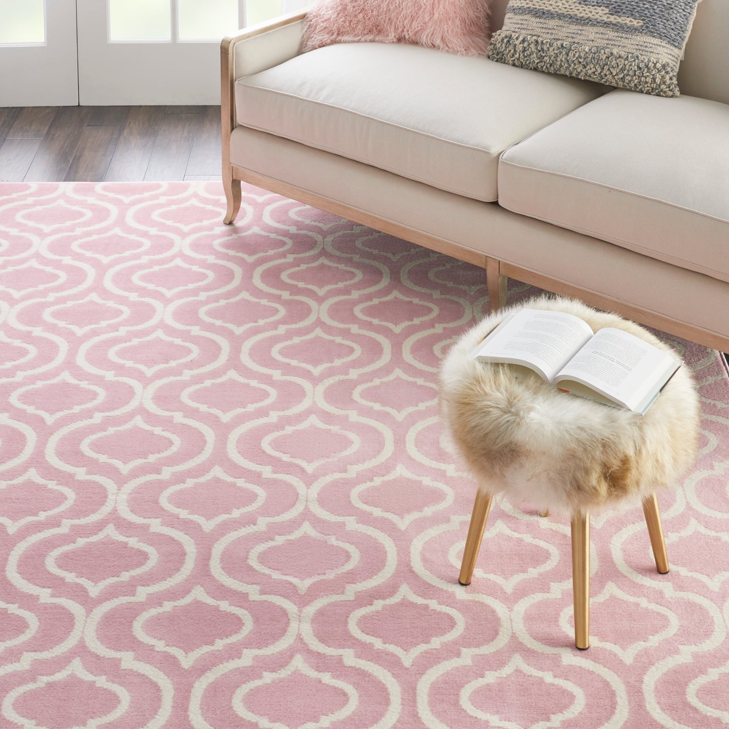 Nourison Jubilant 8'6" x 12' Pink Contemporary Indoor Rug
