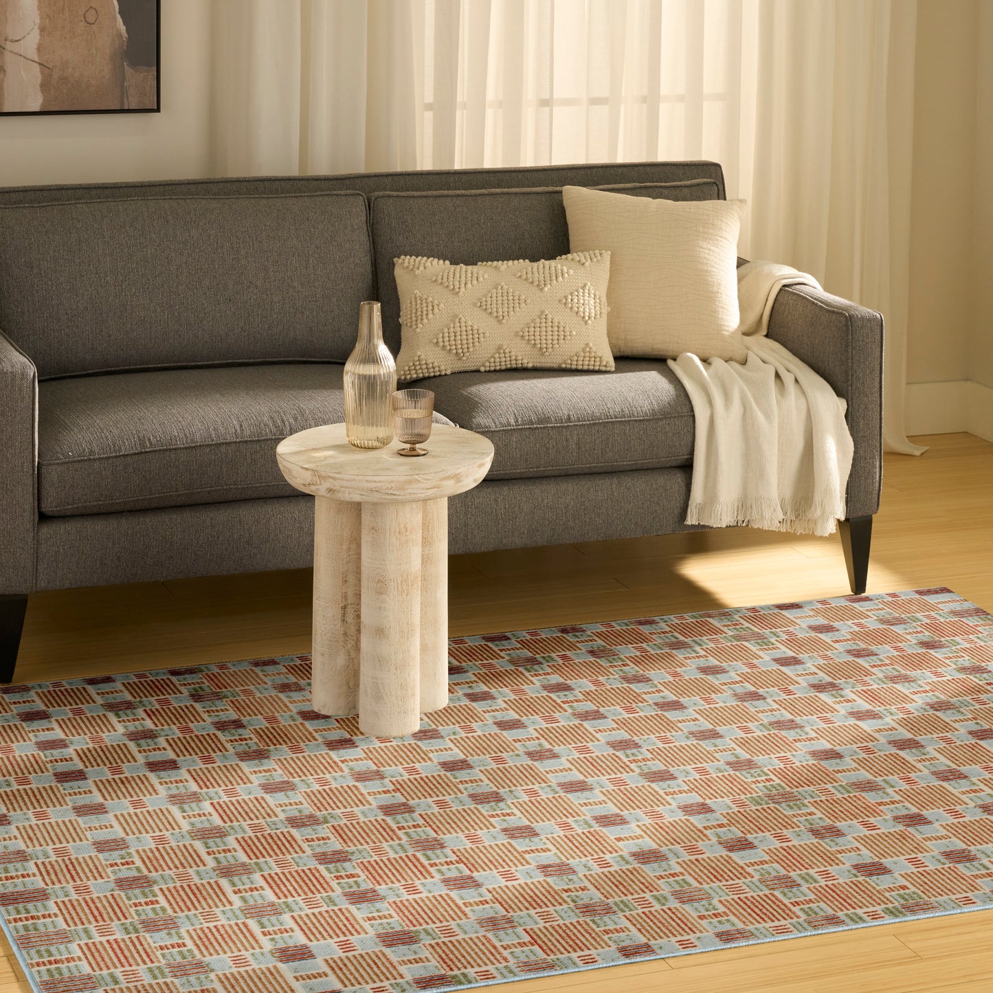 Nourison Nordic 5' x 7' Rust Multicolor Modern Indoor Rug