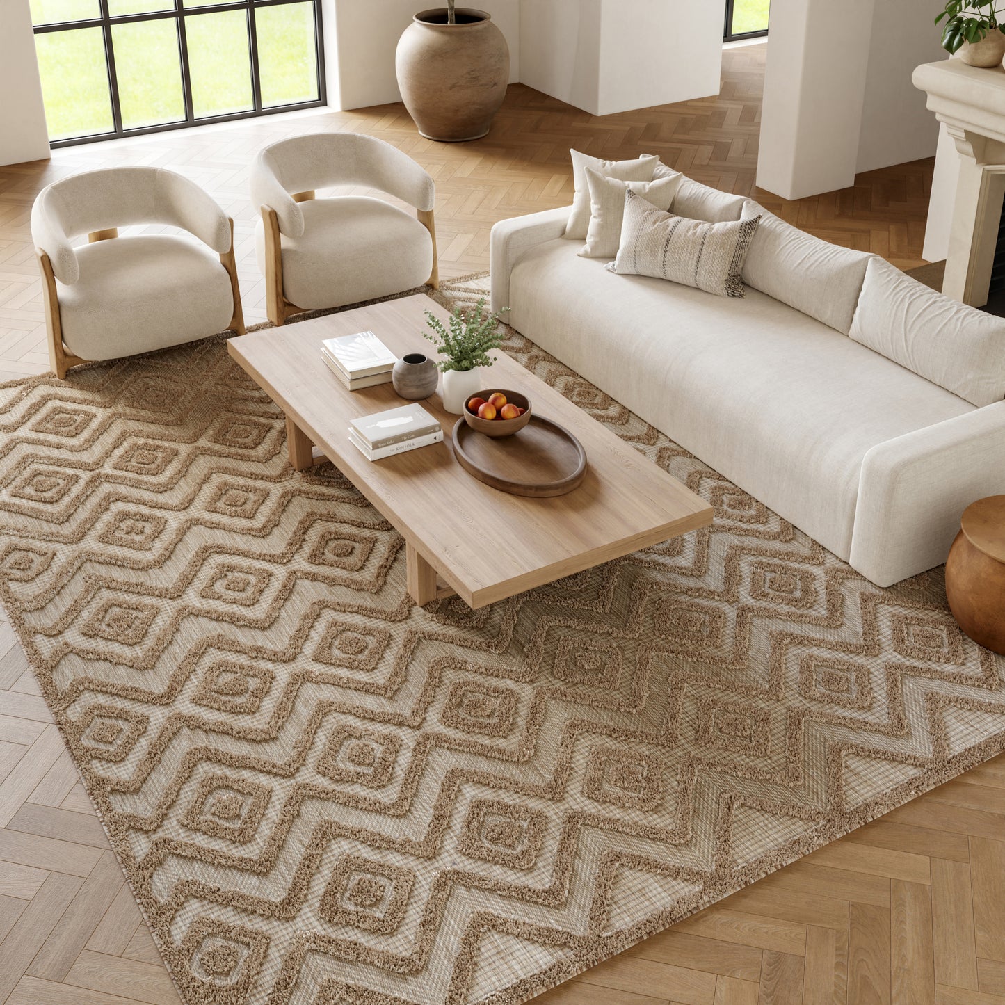 Nourison Versatile 9' x 12' Natural Beige Modern Rug