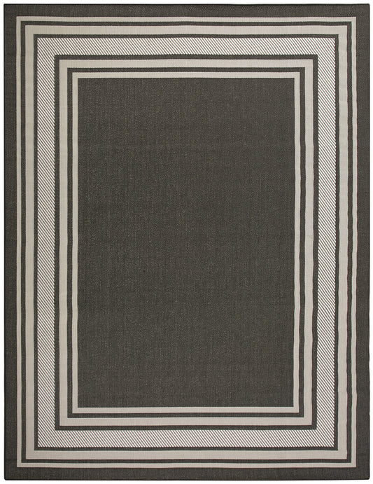 Nourison Horizon Indoor/Outdoor 9' x 12' Black Modern Rug
