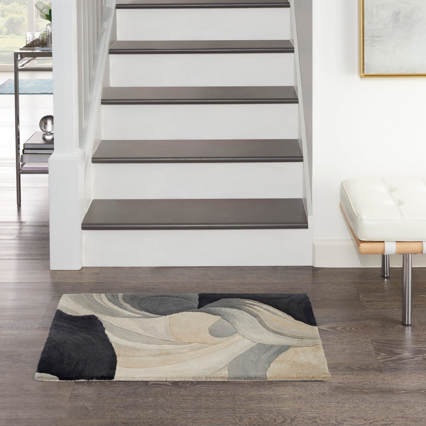 Nourison Prismatic 2' x 3' Ivory Black Modern Indoor Rug