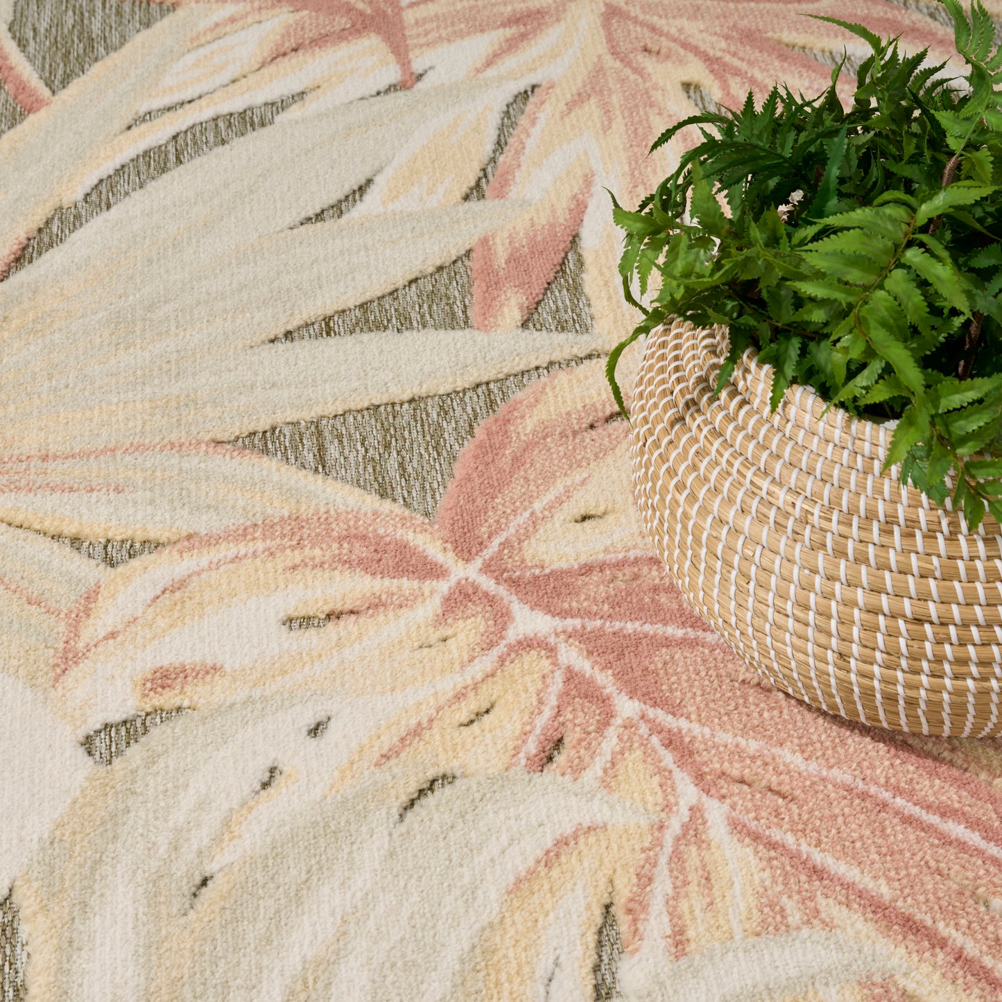 Nourison Aloha 5'3" x 7'5" Sage Rose Modern Rug