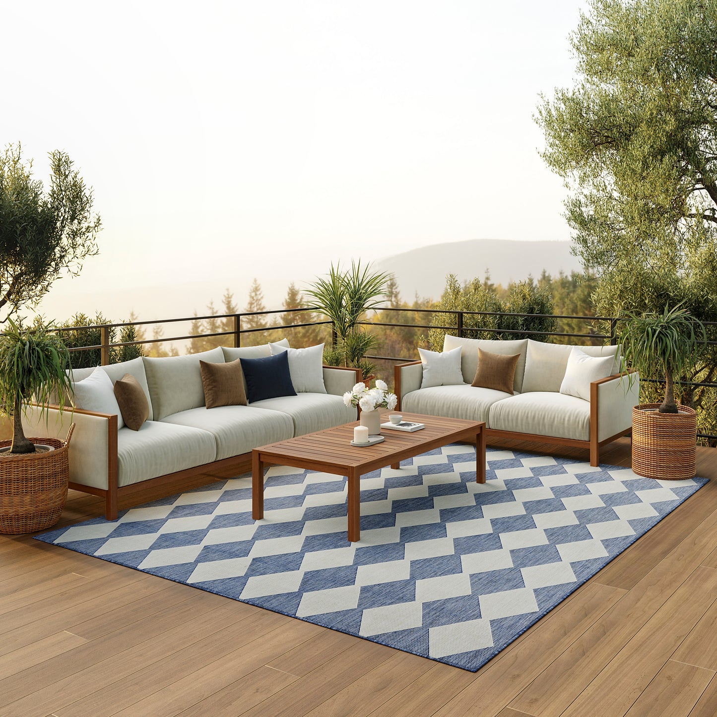 Nourison Positano 10' x 14' Navy Blue Modern Rug
