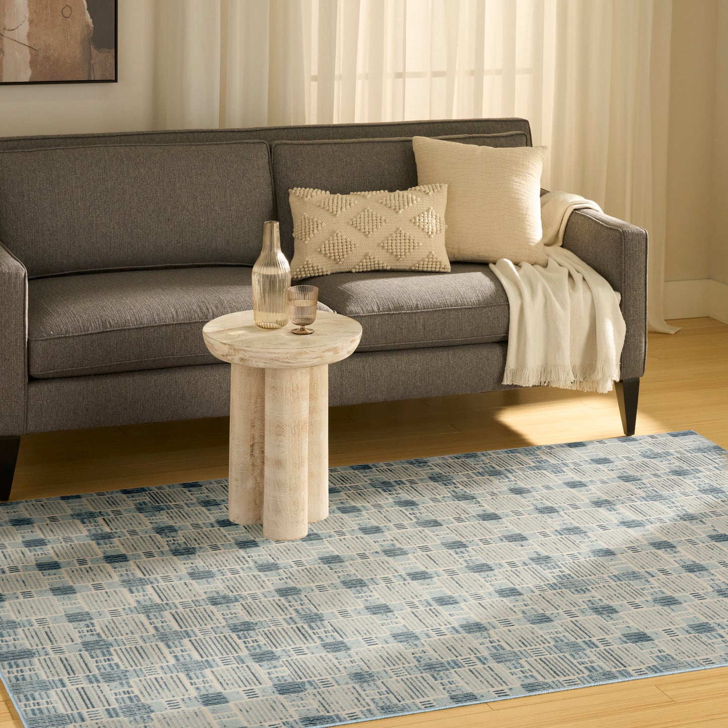 Nourison Nordic 5' x 7' Blue Modern Indoor Rug