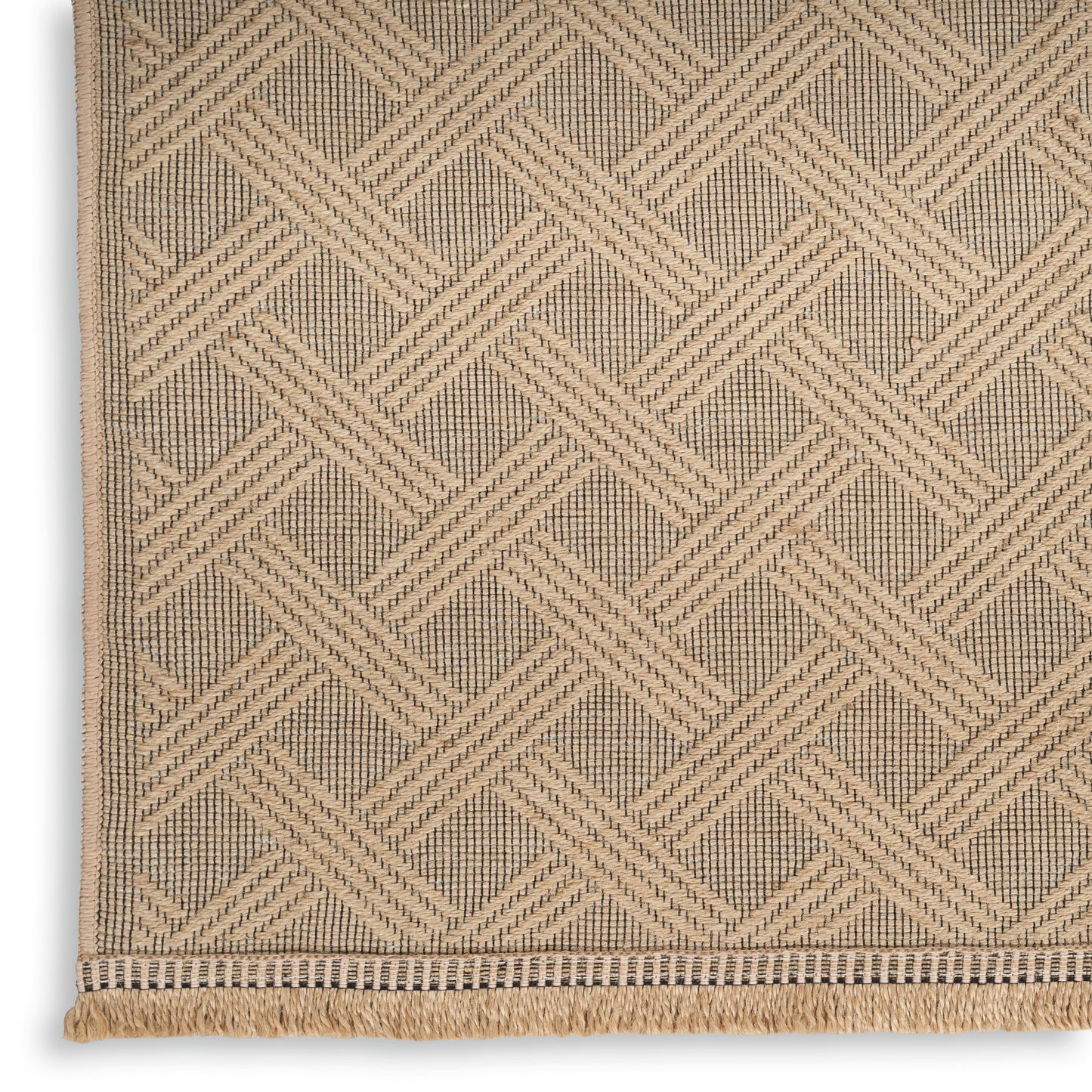 Nourison Washable Jute 2'3" x 7'6" Natural Modern Indoor Rug