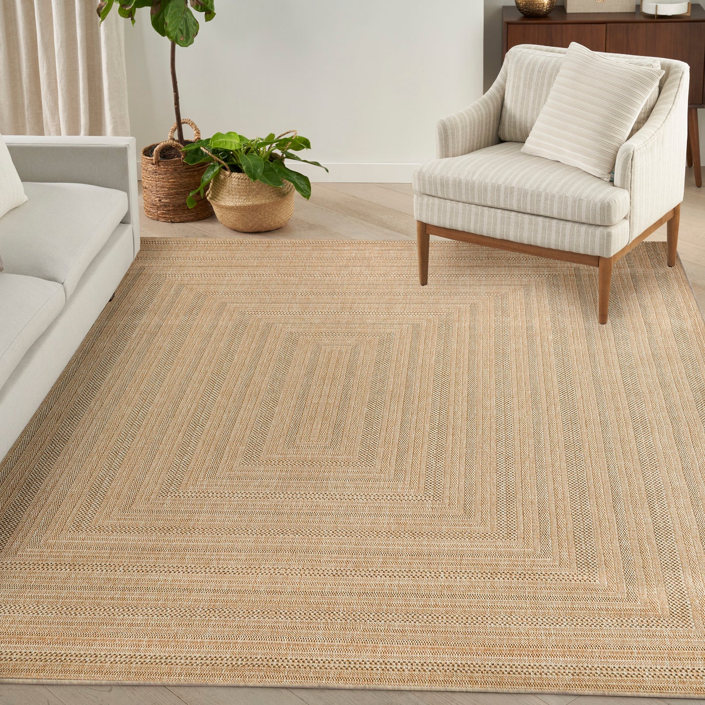 Nourison Tulum 9' x 12' Taupe Grey Outdoor Rug
