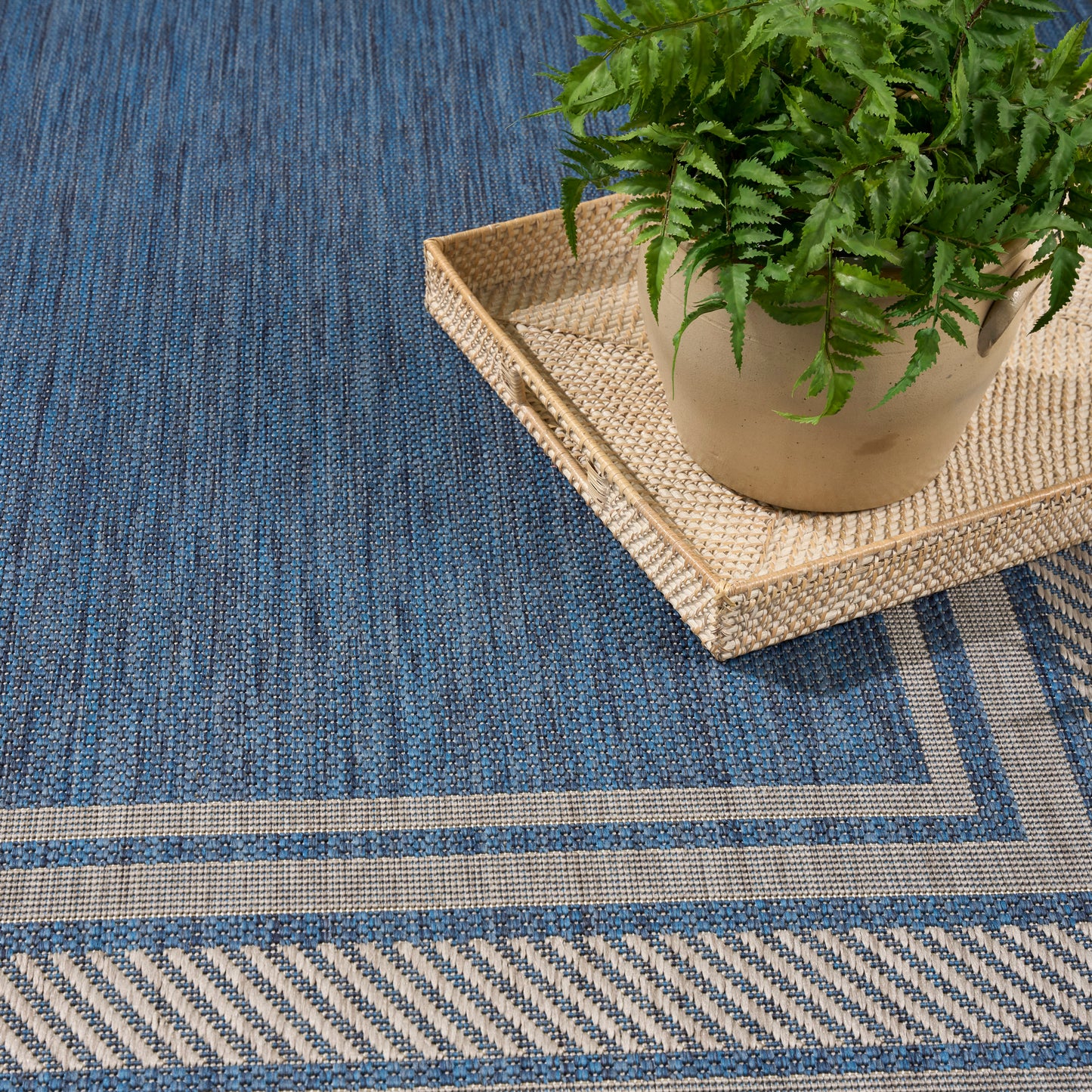 Nourison Horizon Indoor/Outdoor 10' x 14' Denim Modern Rug