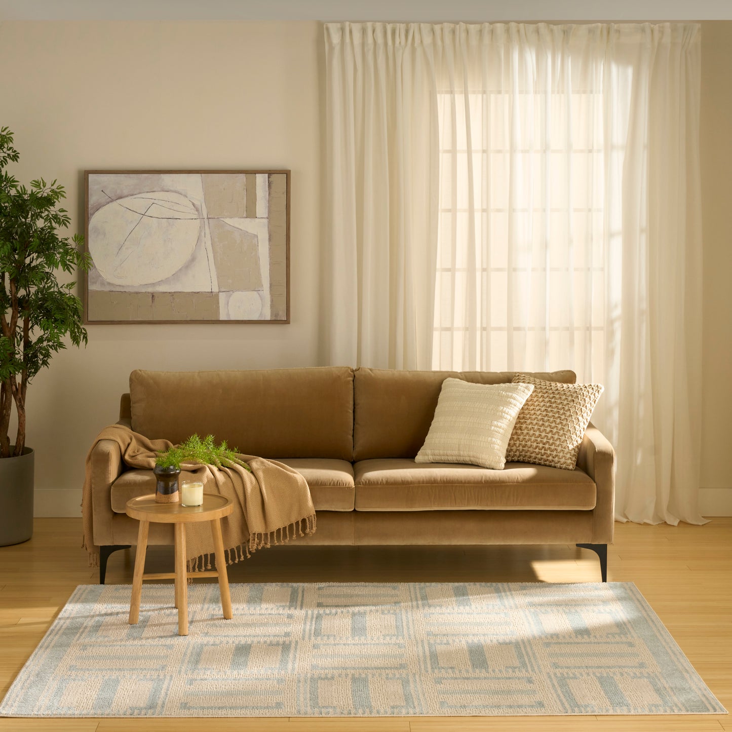 Nourison Nordic 5' x 7' Ivory Blue Modern Indoor Rug