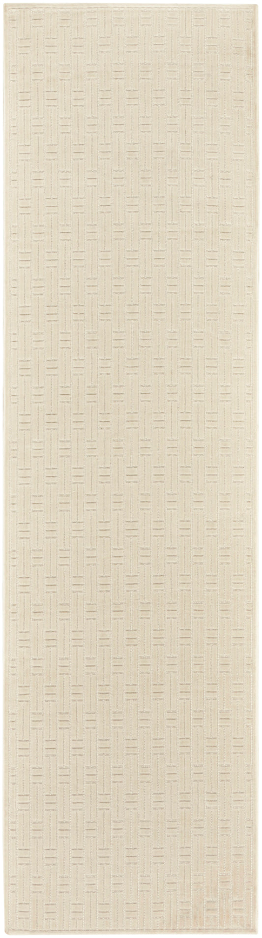 Nourison Washable Charm 2'2" x 10' Ivory Modern Indoor Rug