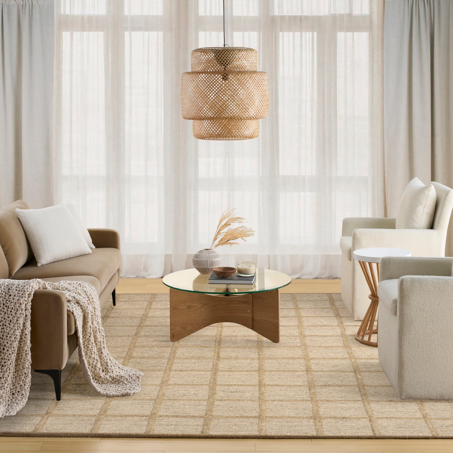DKNY Pure Framework 8'6" x 11'6" Camel Modern Indoor Rug