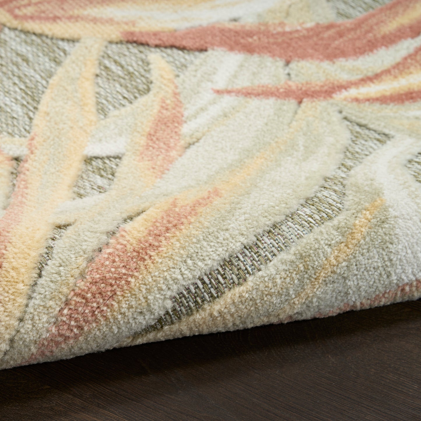 Nourison Aloha 5'3" x 7'5" Sage Rose Modern Rug