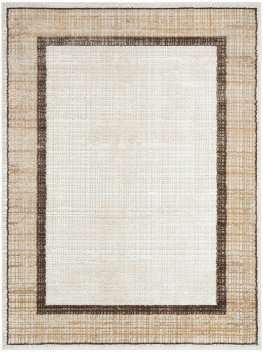 Nourison Dekor 4' x 6' Ivory Brown Modern Indoor Rug