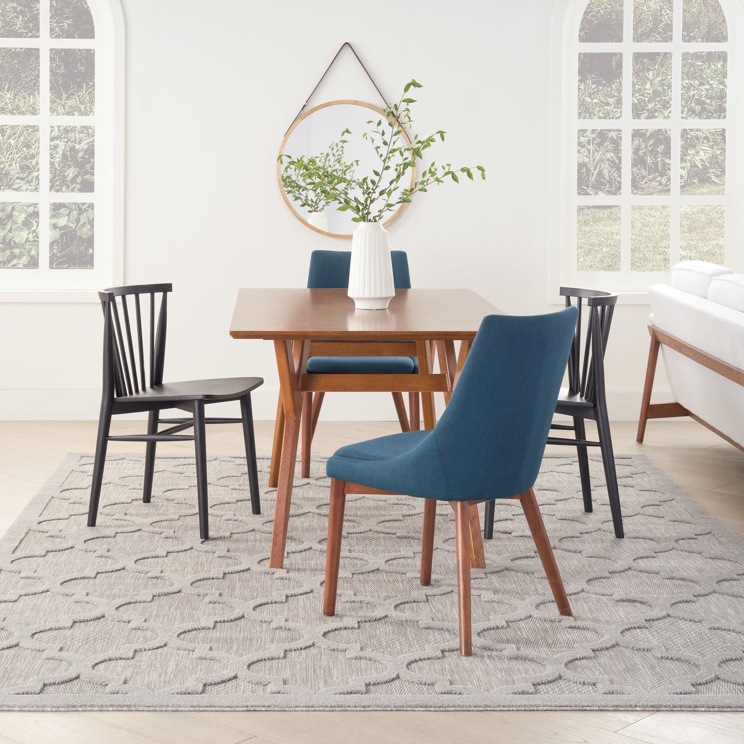 Nourison Easy Care 9' x 12' Silver Grey Modern Rug