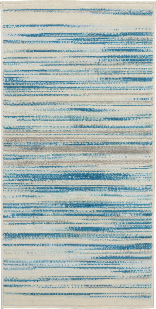 Nourison Jubilant 2' x 4' Blue Modern Indoor Rug