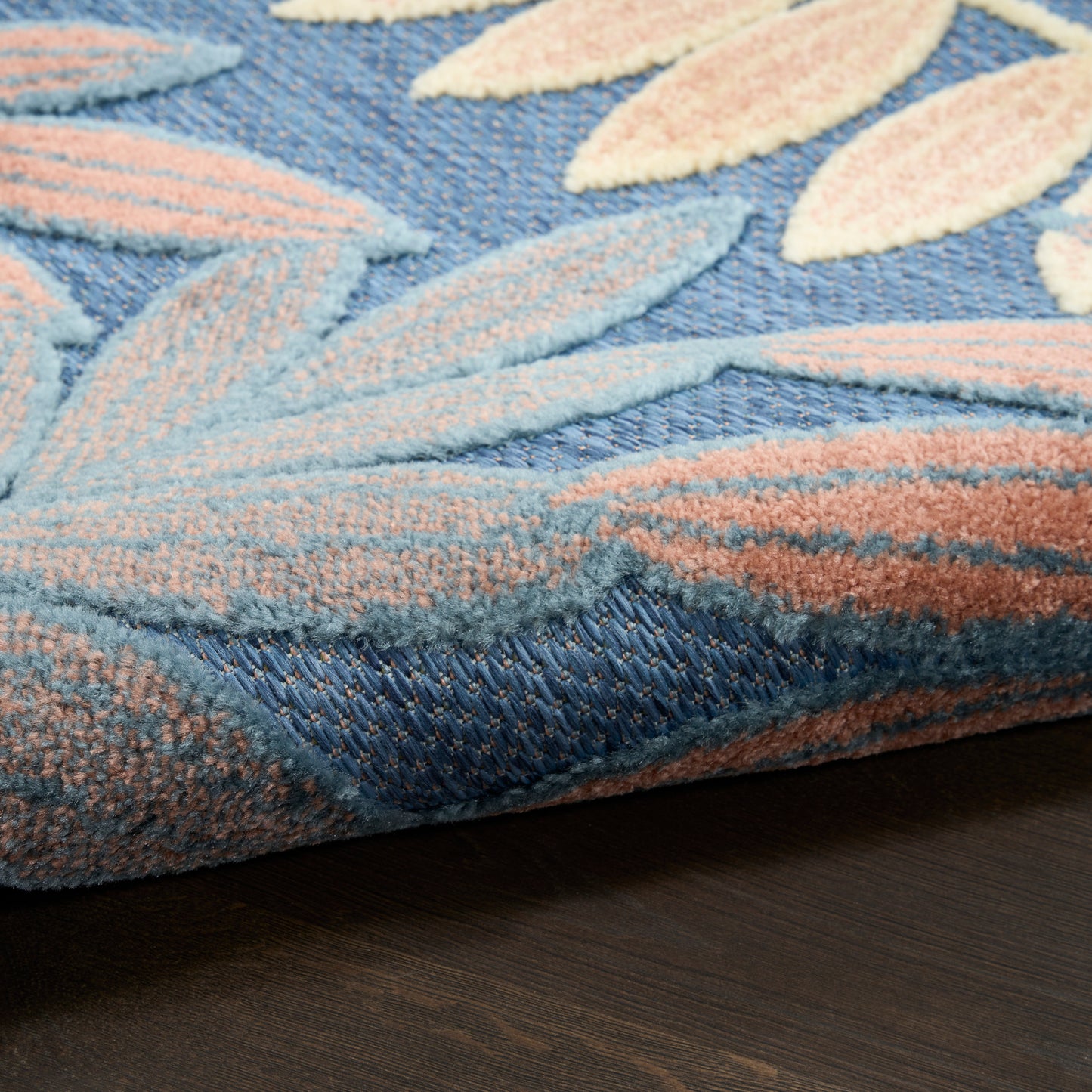 Nourison Aloha 5'3" x 7'5" Blue Rose Modern Rug